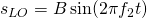 s_{LO} = B\sin(2\pi f_2 t)